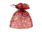 Dárkový pytlík 7x10 cm organza s lurexem červený