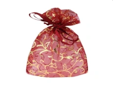 Drkov pytlk 7x10 cm organza s lurexem erven